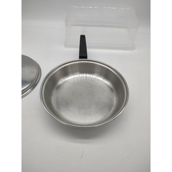 Vintage FLINT WARE-EKCO Stainless Steel 10" SKILLET Frying Pan with Lid USA - Picture 8 of 12